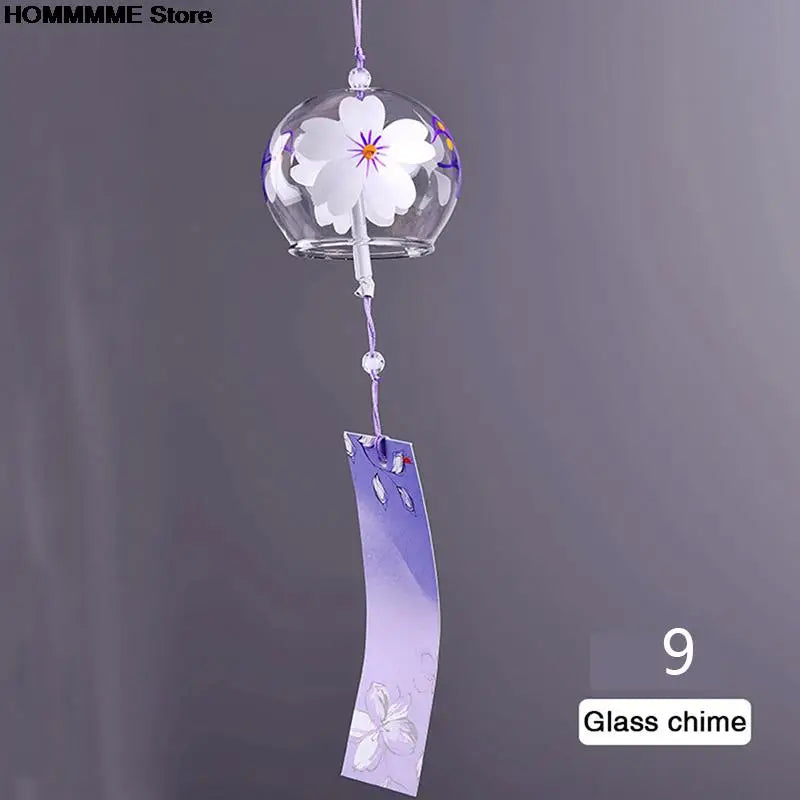 Yumeko Glass Wind Chime Japanese Style Handcrafted With Clear Tone And Decorative Pendant