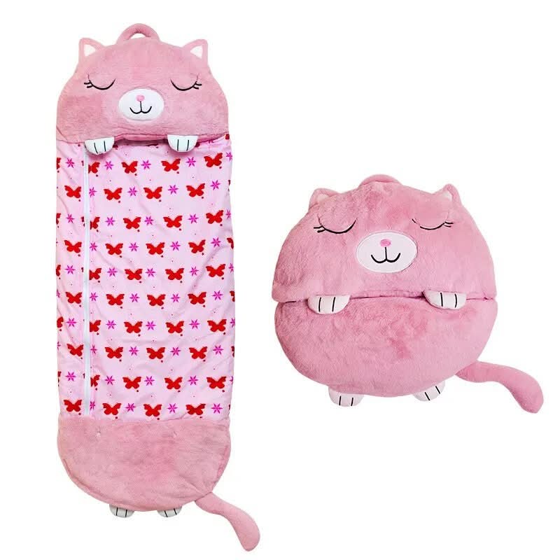 CosyCuddle 2-in-1-muunneltava makuupussi ja pehmolelu — yksivetoketjuinen malli