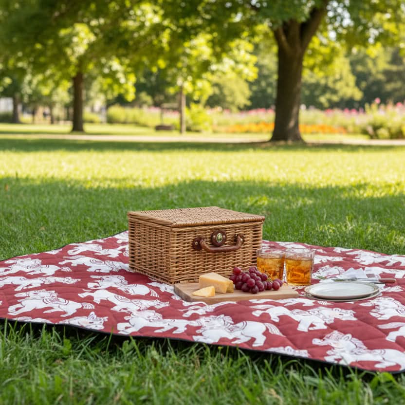 GRASSHAVEN Telo da picnic spesso per esterni — Comfort imbottito per campeggio e tenda