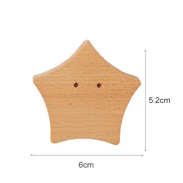 Wooden Animal Wall Hooks Self Adhesive Coat Rack For Kids Room Scandinavian Wall Decor