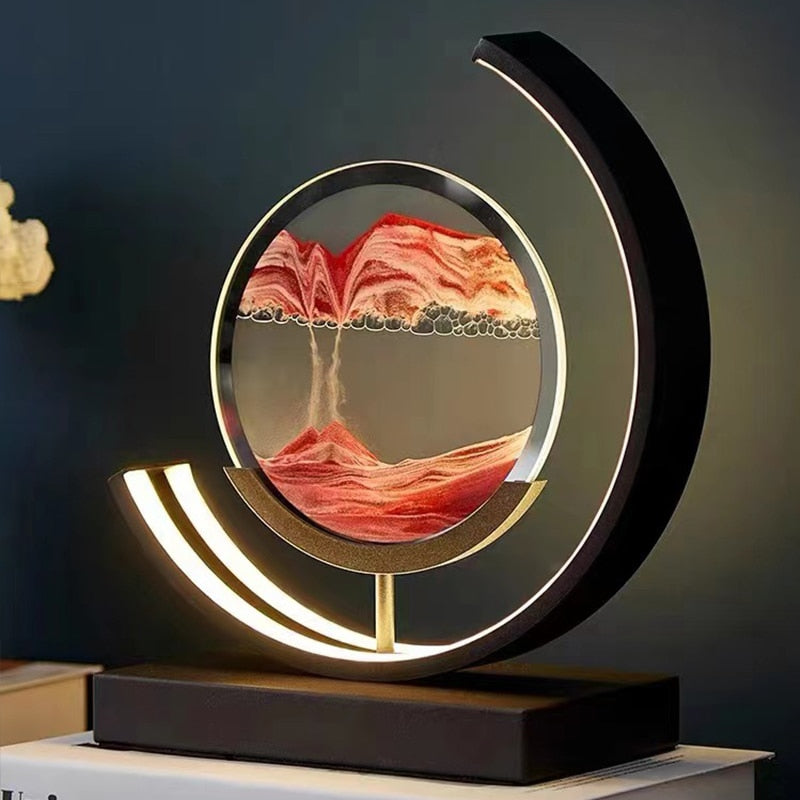 LumenVale Sandscape Lamp With Moving Sand Patterns For Calming Spaces In Modern Homes And Offices