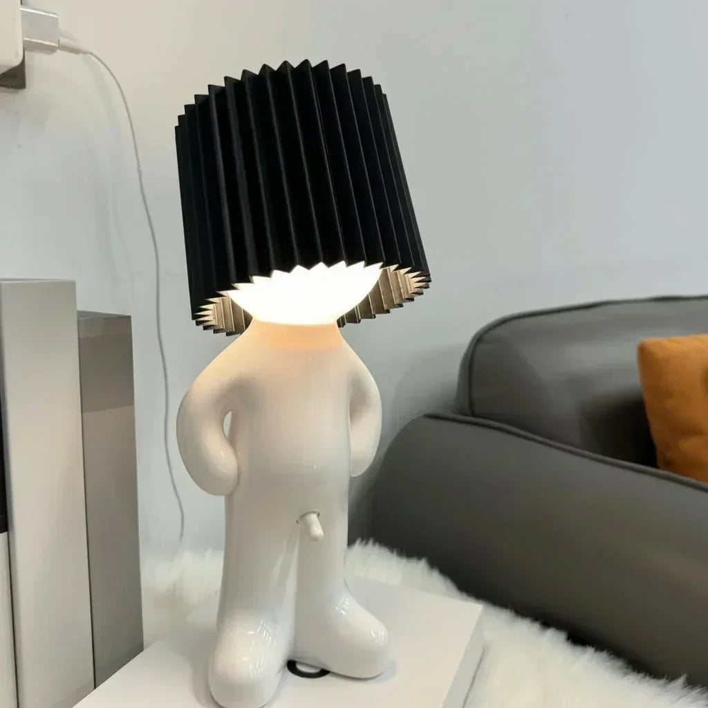 GiggleGlow Playful LED Lamp — Wobble Silhouette, Compact Footprint