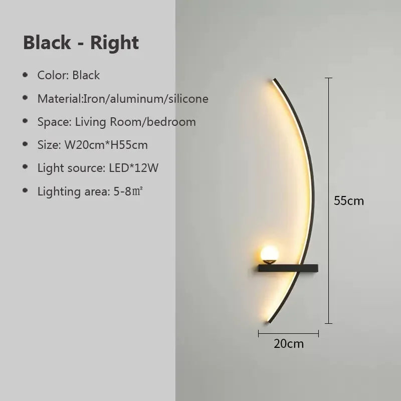 AstraGlow Modern Metal Wall Light With Black And Gold Stripe Finish For Indoor Or Outdoor Use