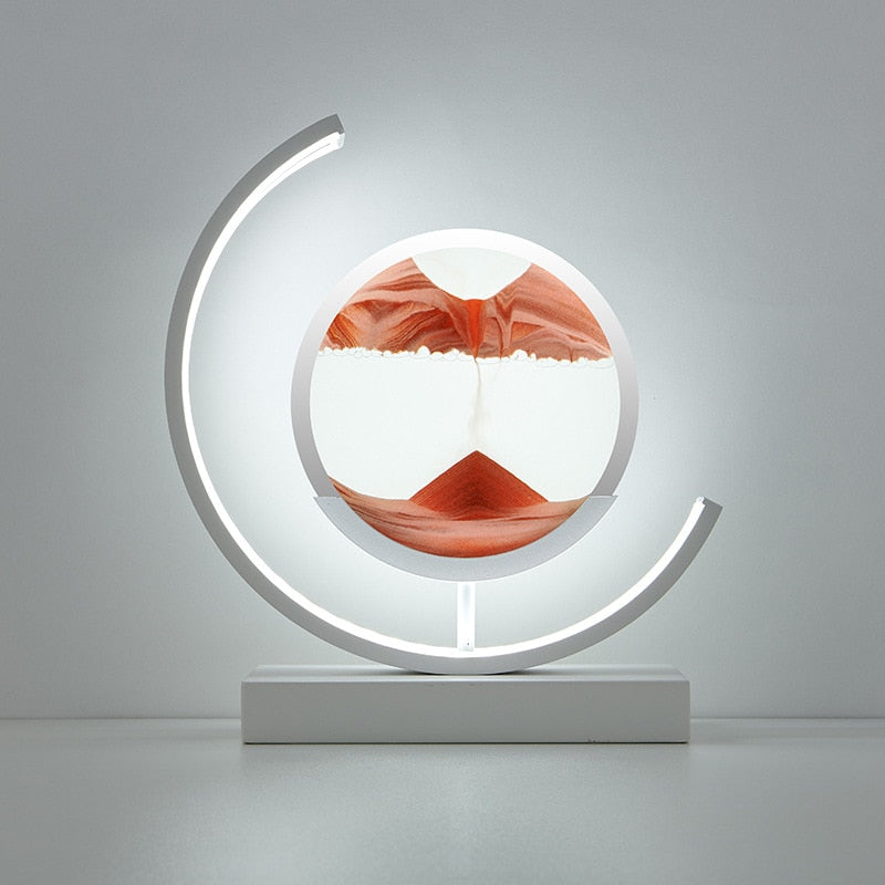LumaAura Sand Art And Water Moon Light For Desk Decor And Shelves With Subtle LED Glow