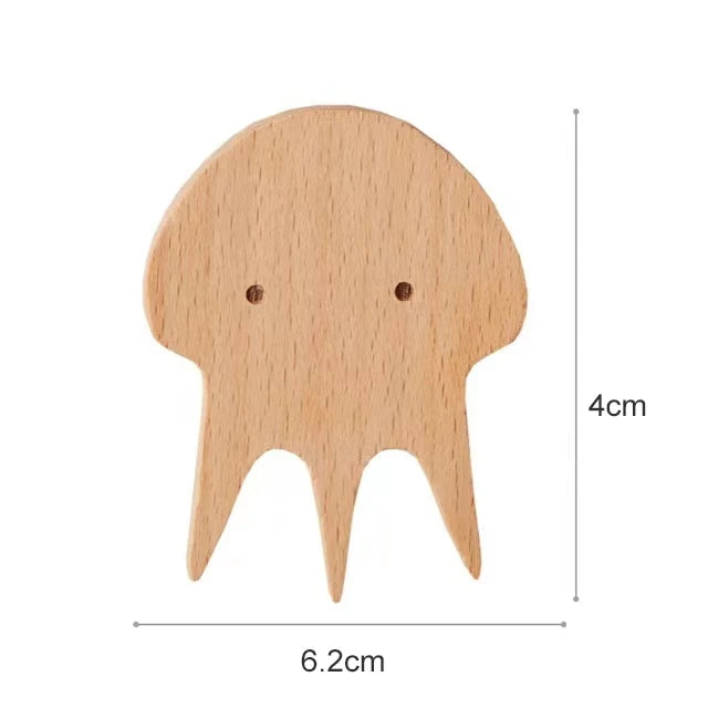Wooden Animal Wall Hooks Self Adhesive Coat Rack For Kids Room Scandinavian Wall Decor