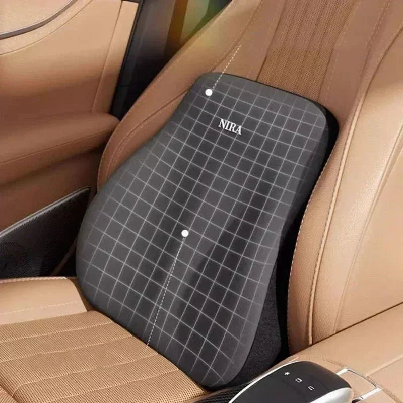 AeroEase Memory Foam Car Pillow — Contoured Neck and Lumbar Support