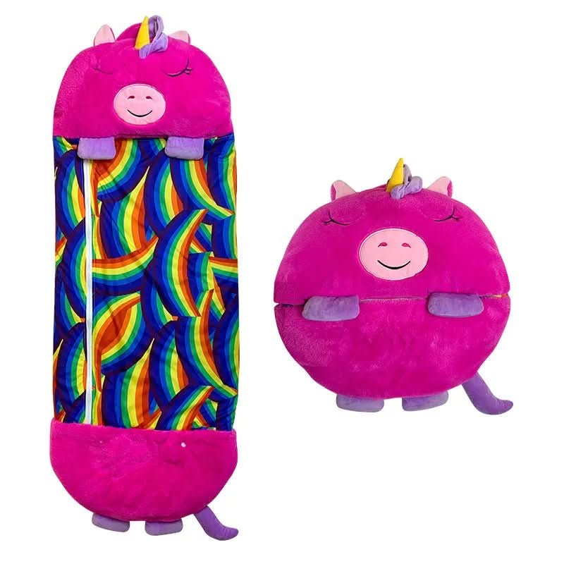 CosyCuddle 2-in-1-muunneltava makuupussi ja pehmolelu — yksivetoketjuinen malli