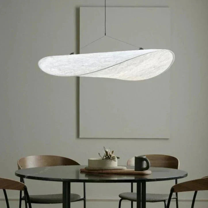 Elegant Lyra Pendant Light Led With Chip Pattern And Tyvek Knit Shade For Modern Interiors