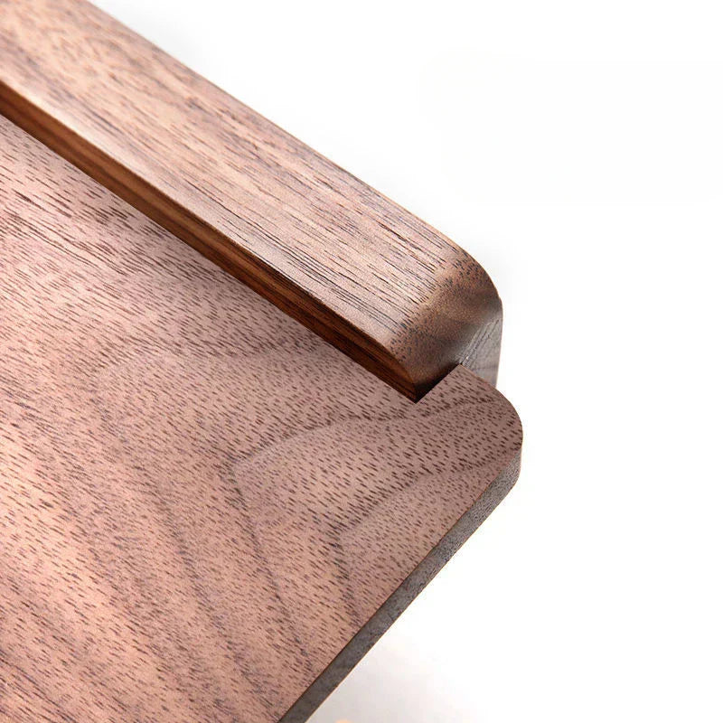 Walnut Wood Wall Mount Shelf For Toilet Roll - Brown Finish
