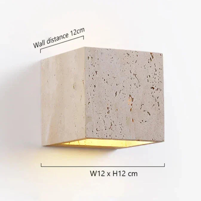 Aster LED Perforated Travertine Wall Sconce, Wall Mounted Lighting Fixture For Modern Interiors