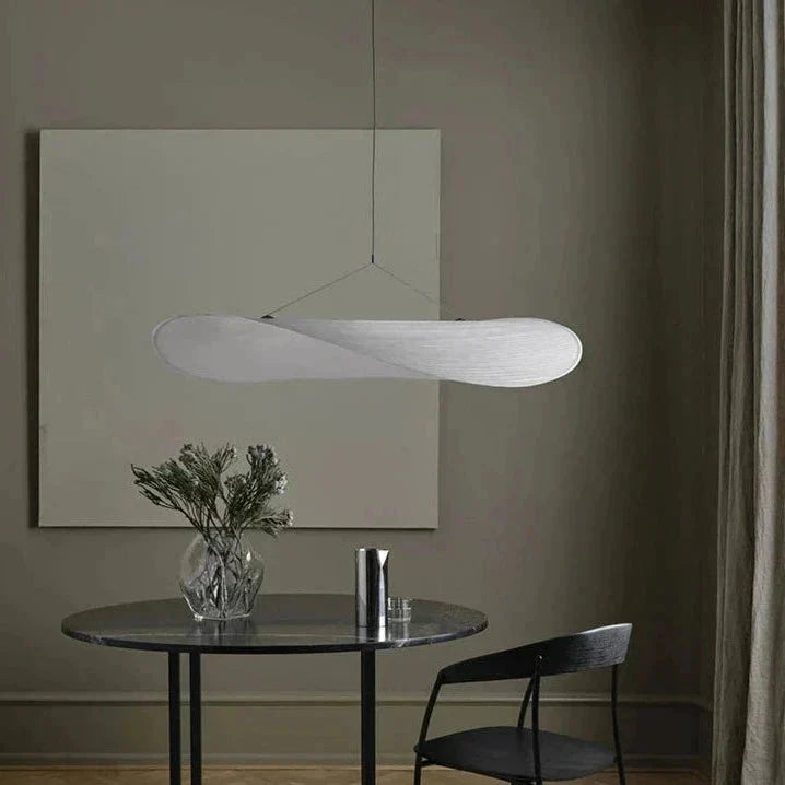 Elegant Lyra Pendant Light Led With Chip Pattern And Tyvek Knit Shade For Modern Interiors