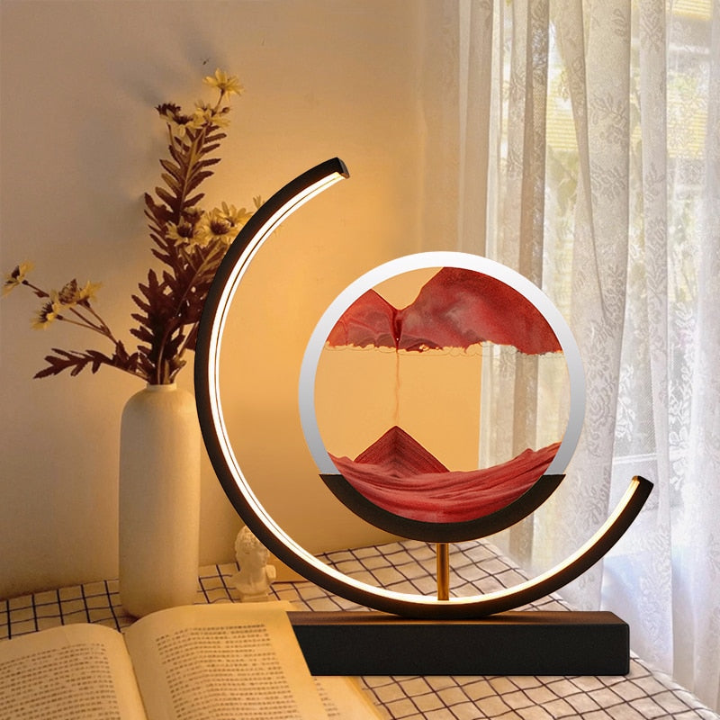 LumenVale Sandscape Lamp With Moving Sand Patterns For Calming Spaces In Modern Homes And Offices