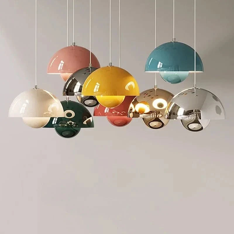 Macaron Nordic LED Pendant Chandelier — Mushroom-Inspired Shades, Soft Color Design