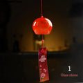 Yumeko Glass Wind Chime Japanese Style Handcrafted With Clear Tone And Decorative Pendant