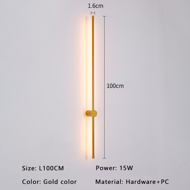 Aurelo Slim Led Wall Light With Gold Finish For Modern Interiors Ideal For Living Rooms And Hallways