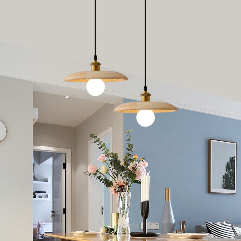 FjordLumen Pendant Light Nordic Oak With Warm Glow In Wood Design For Dining Rooms Elegant Modern