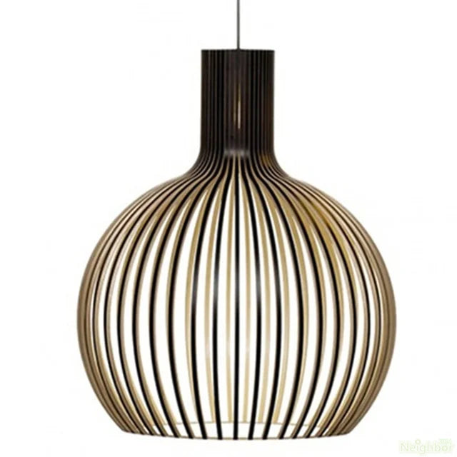 Nordhaven Rustic Light Pendant In Wooden Cage Ceiling Fixture With Adjustable Cord