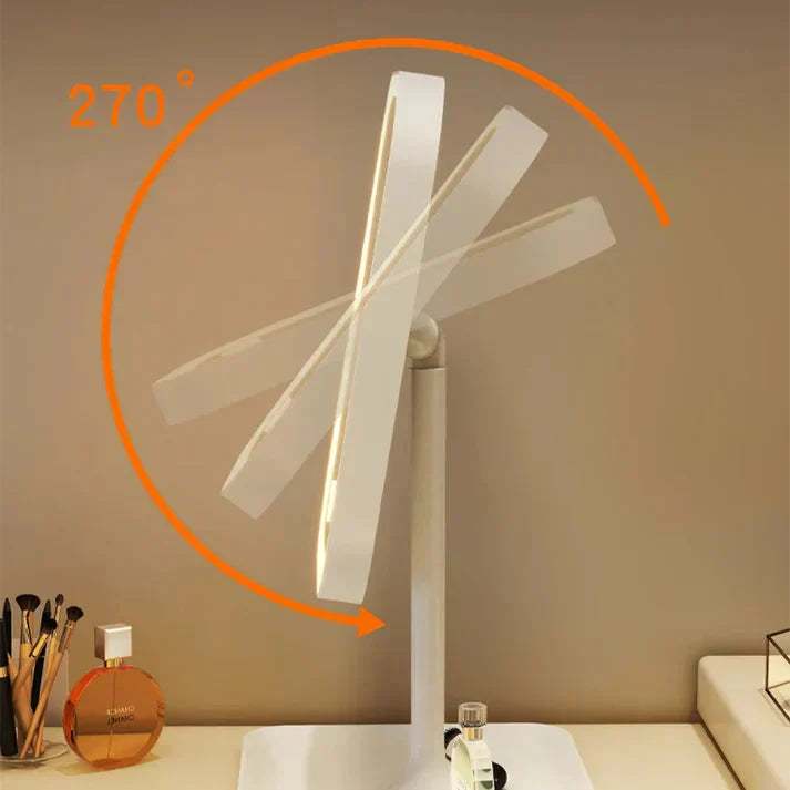 Three-Mode Dimmable LED Makeup Mirror With Touch Control For Tabletop Use