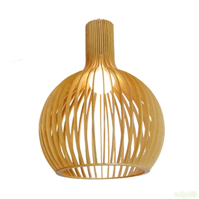 Nordhaven Rustic Light Pendant In Wooden Cage Ceiling Fixture With Adjustable Cord