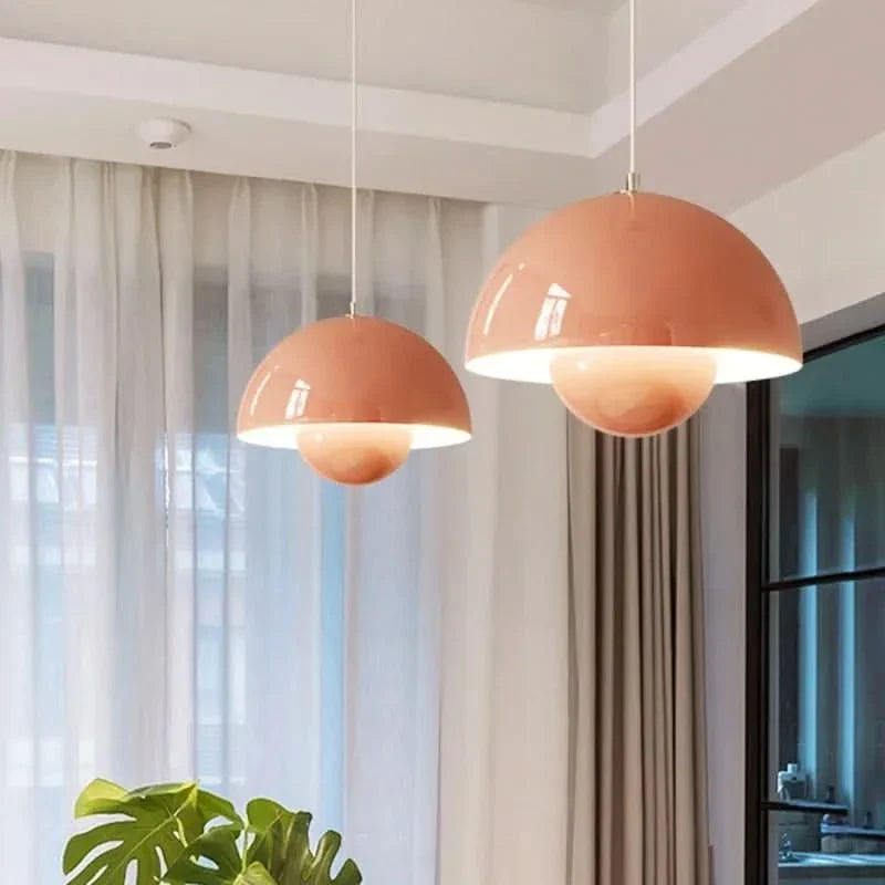 Macaron Nordic LED Pendant Chandelier — Mushroom-Inspired Shades, Soft Color Design