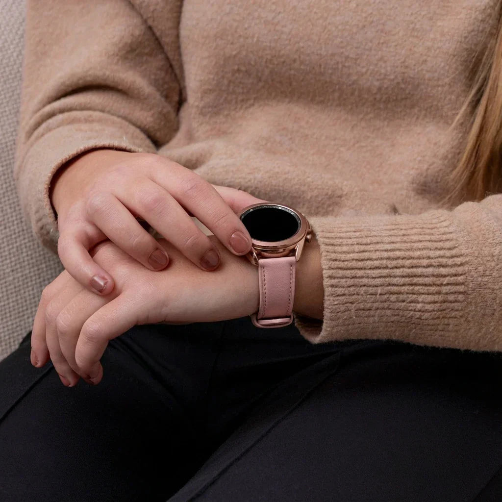 Moderní kožený řemínek Samsung Galaxy Watch 3 41 mm v růžové barvě