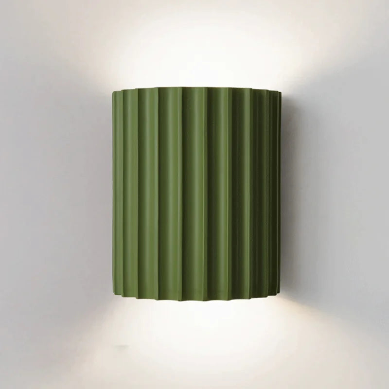 Ribbed Resin Wall Light With Up And Down Lighting For Modern Living Spaces
