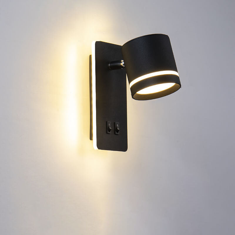 Justerbar LED-væglampe i jern, 15 W, sort eller hvid finish til stuen