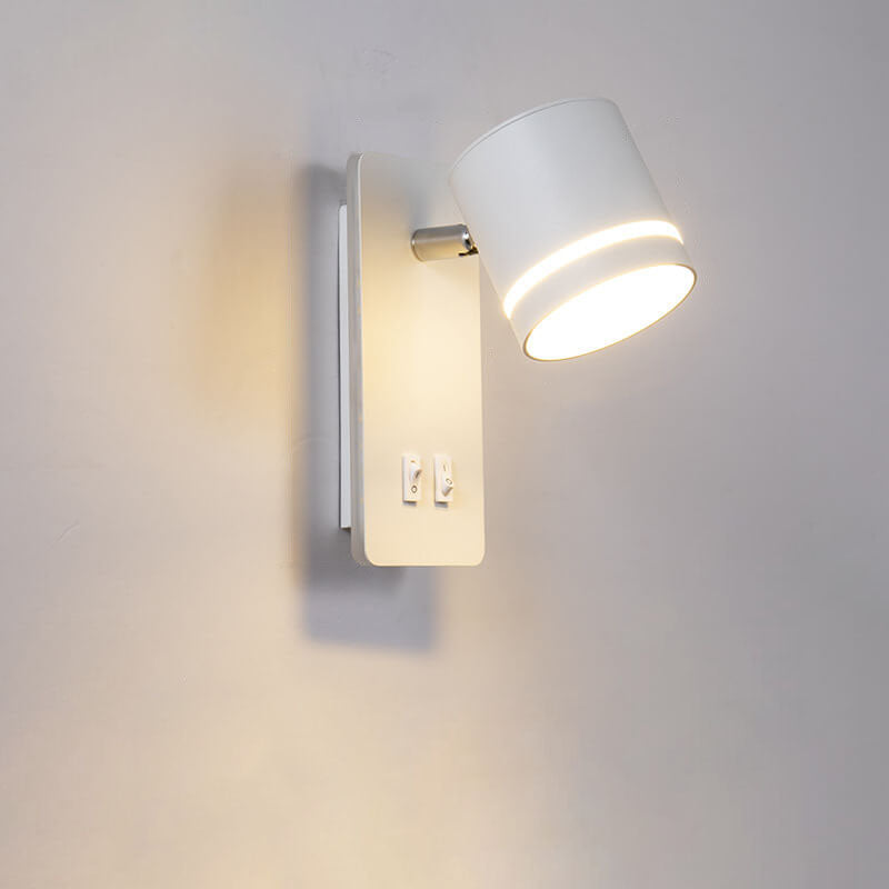 Justerbar LED-væglampe i jern, 15 W, sort eller hvid finish til stuen