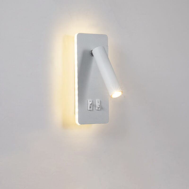 Justerbar LED-væglampe i jern, 15 W, sort eller hvid finish til stuen