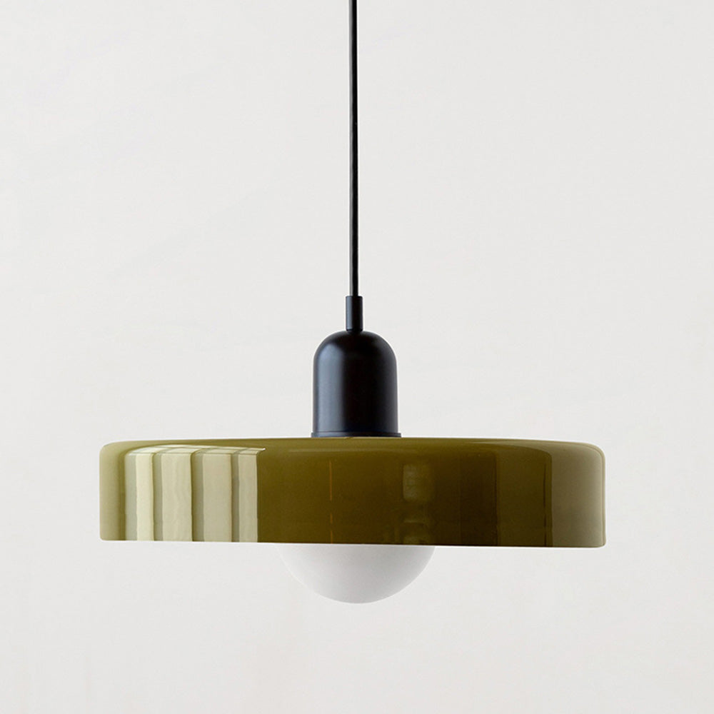 Liora závěsné světlo z barevného skla s nastavitelnou výškou v Bauhaus stylu pro moderní místnosti