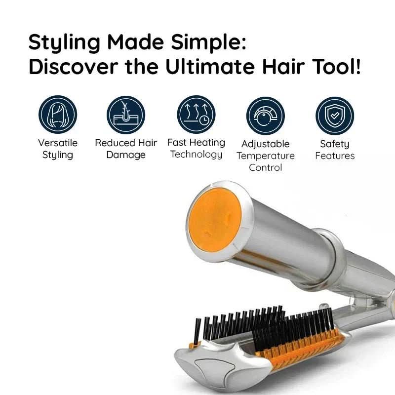 Cepillo giratorio para el cabello NovaGlam 2 en 1 – Diseño bidireccional compacto