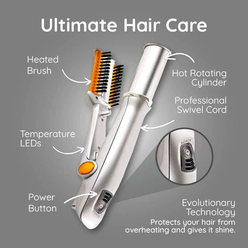 Cepillo giratorio para el cabello NovaGlam 2 en 1 – Diseño bidireccional compacto
