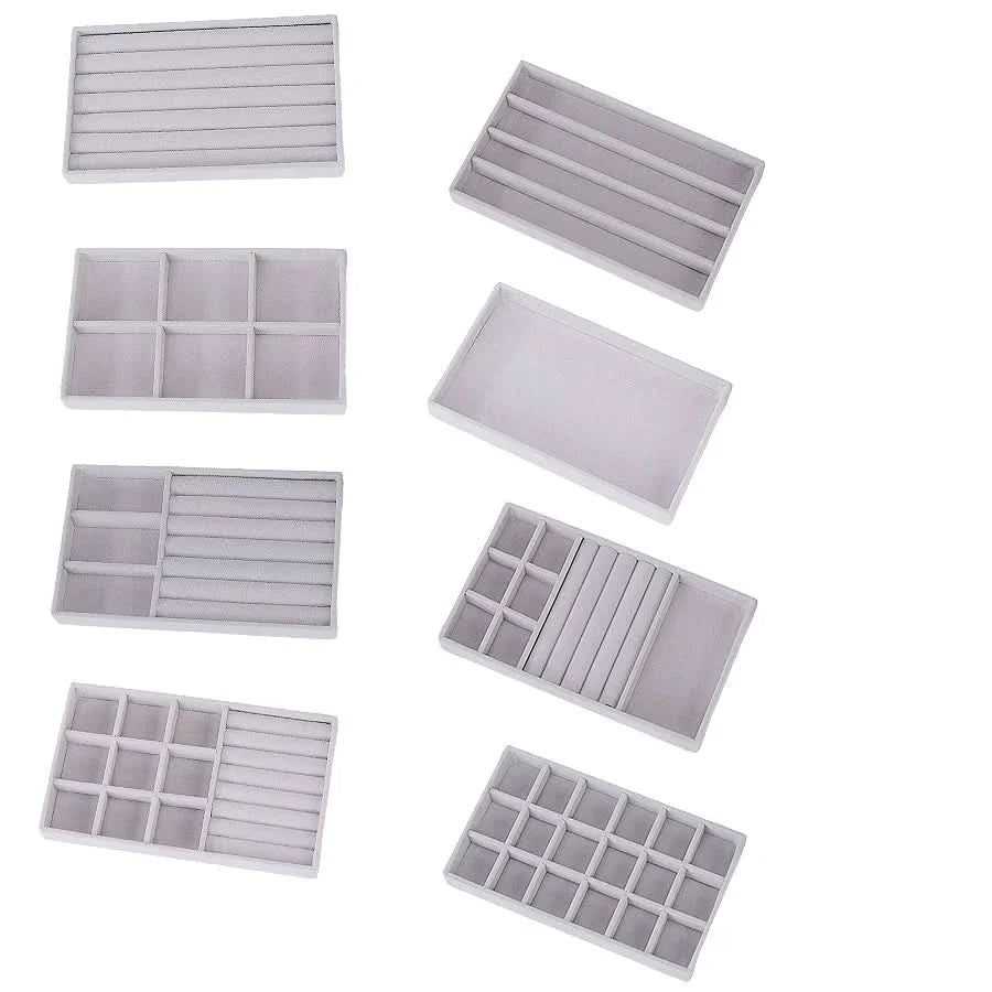 ELEGANCEVAULT 8-teiliges Schmuckorganizer-Set — Abgestimmte Aufbewahrungskollektion für den Schminktisch