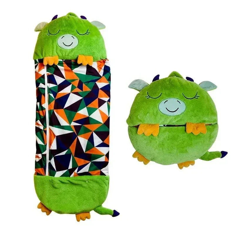 CosyCuddle 2-in-1-muunneltava makuupussi ja pehmolelu — yksivetoketjuinen malli
