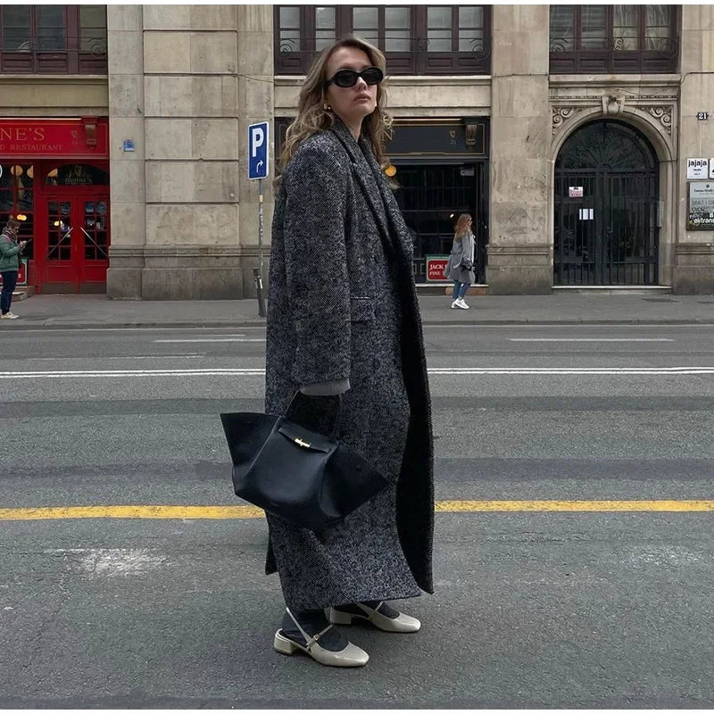 Pardessus en laine à double boutonnage