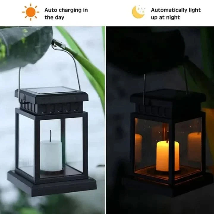 Solární lucerna se svíčkou CANDLELIVA — dekorativní design, záře inspirovaná svíčkou