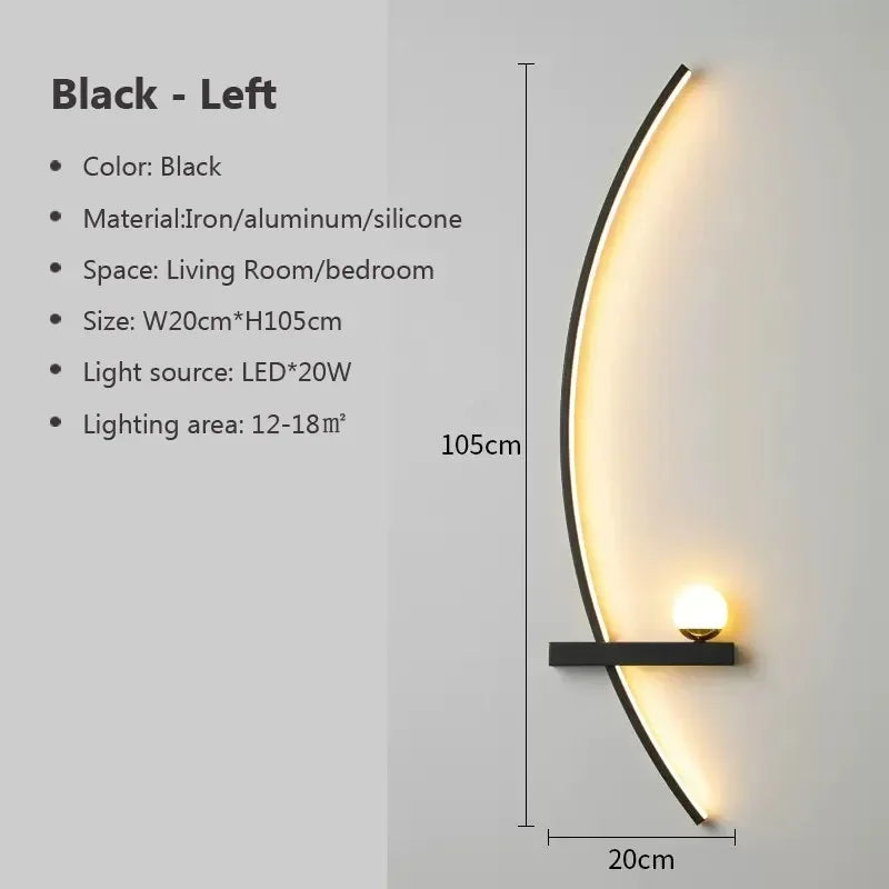 AstraGlow Modern Metal Wall Light With Black And Gold Stripe Finish For Indoor Or Outdoor Use