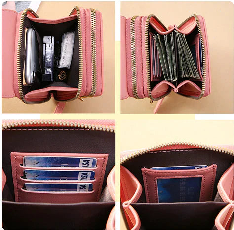 RFID-Blocking Women's Shoulder Bag Water-Resistant Purse for Phone, Cards, and Keys