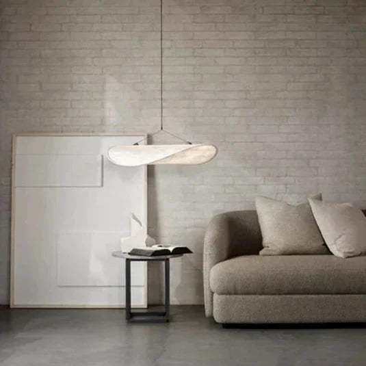 Elegant Lyra Pendant Light Led With Chip Pattern And Tyvek Knit Shade For Modern Interiors