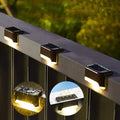 8 Piece Solar Stair Lights Set With Dusk Sensor Waterproof LED Path Lighting