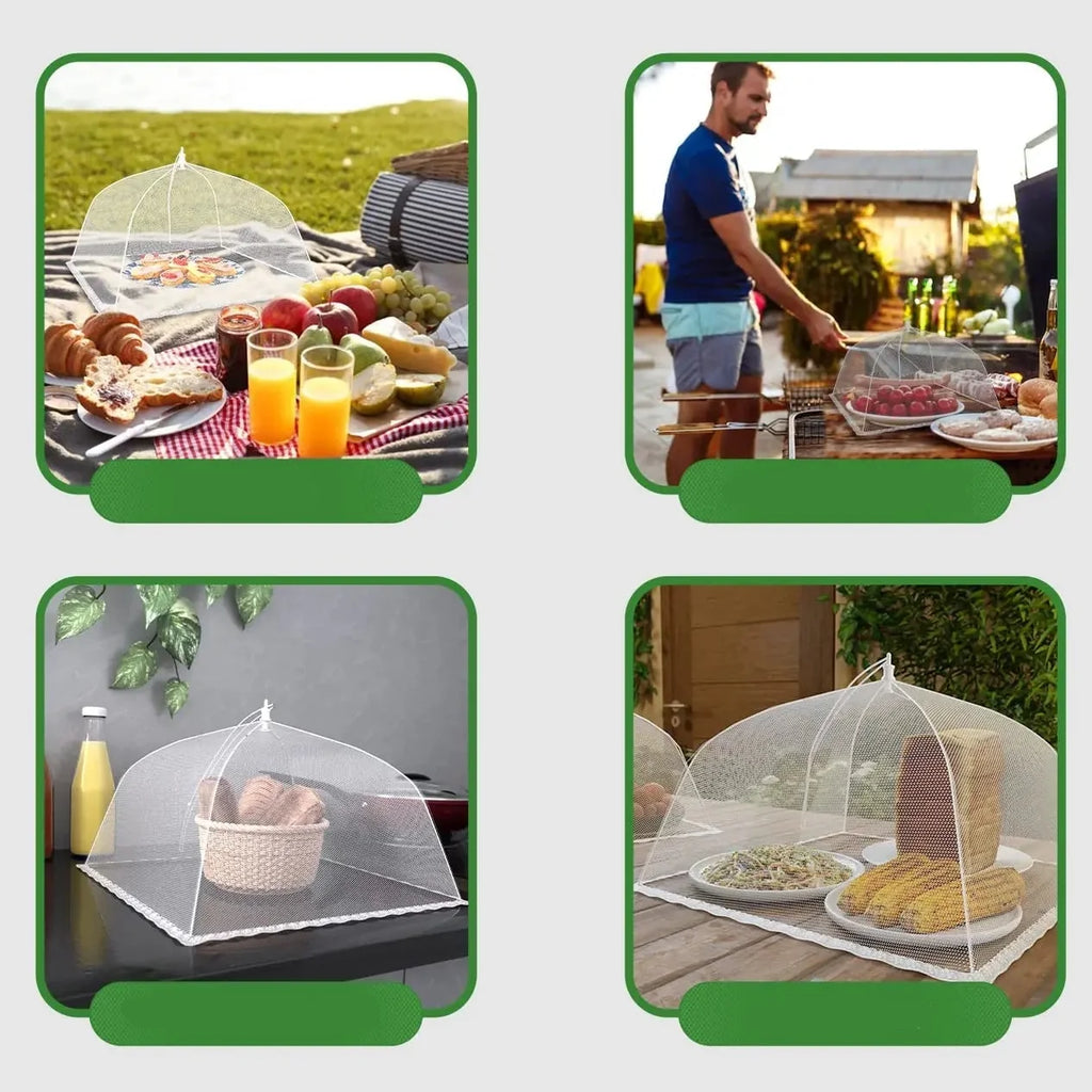 Hopfällbart matskydd - fälls upp och skyddar mat, frukt och drycker från insekter
