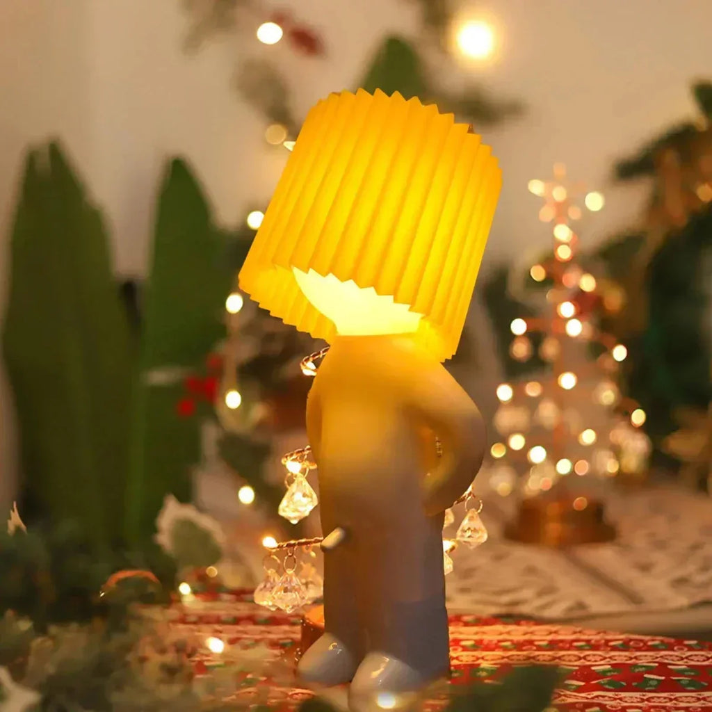 GiggleGlow Playful LED Lamp — Wobble Silhouette, Compact Footprint