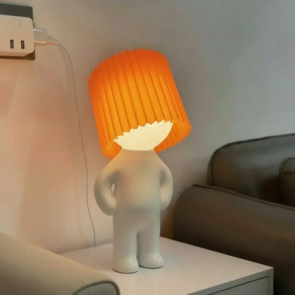 GiggleGlow Playful LED Lamp — Wobble Silhouette, Compact Footprint
