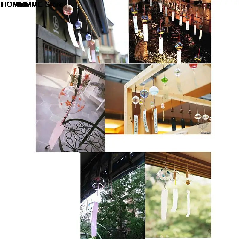 Yumeko Glass Wind Chime Japanese Style Handcrafted With Clear Tone And Decorative Pendant
