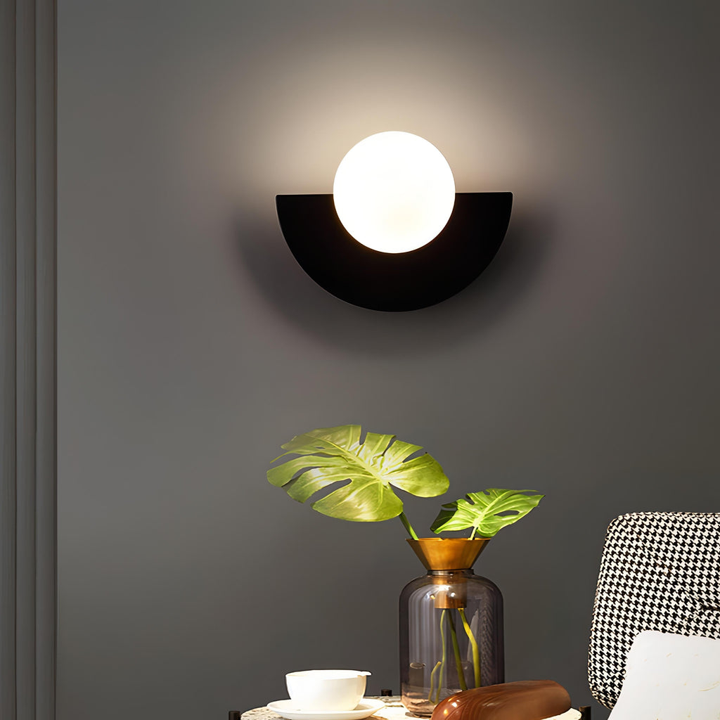 Aurelia Nordic Semicircular LED Wall Light For Living Areas That Delivers A Soft Even Glow