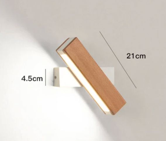 Japanese LED Wall Lamp Rotatable Minimalist Aluminum Black White 21cm And 31cm