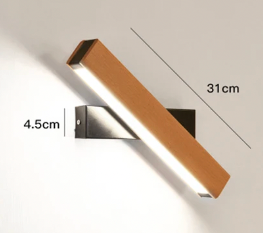 Japanese LED Wall Lamp Rotatable Minimalist Aluminum Black White 21cm And 31cm