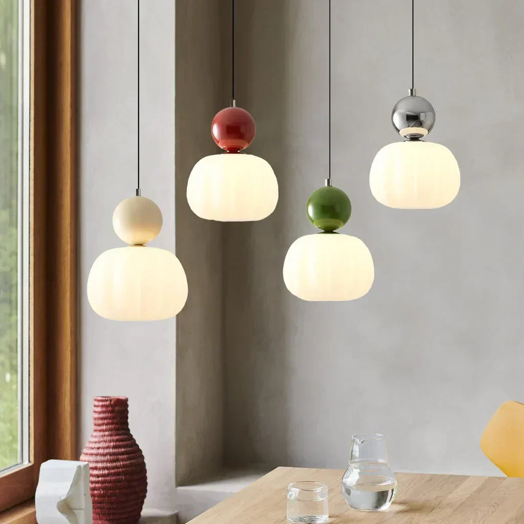 NovaLume Pendant Light In Cream Finish For Contemporary Living Spaces And Modern Hallways