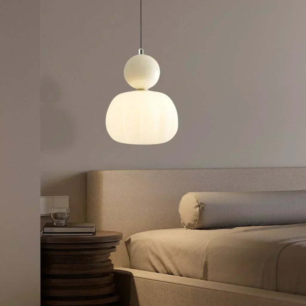 NovaLume Pendant Light In Cream Finish For Contemporary Living Spaces And Modern Hallways