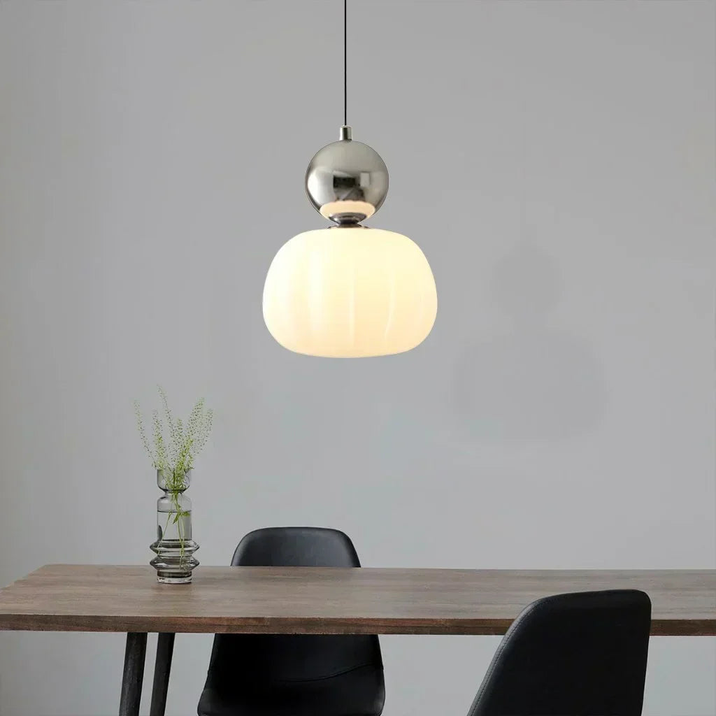 NovaLume Pendant Light In Cream Finish For Contemporary Living Spaces And Modern Hallways